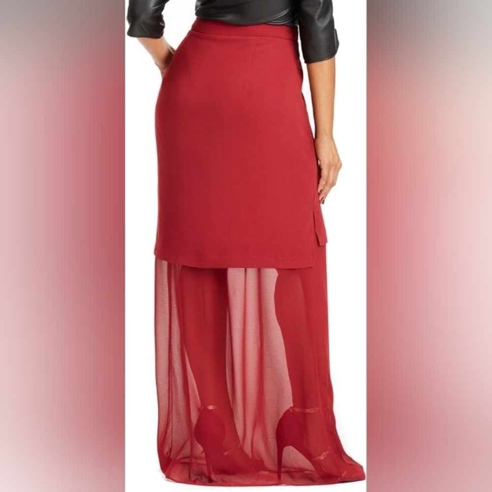 Mynt 1792 Black Sheer Combo Skirt Size 24